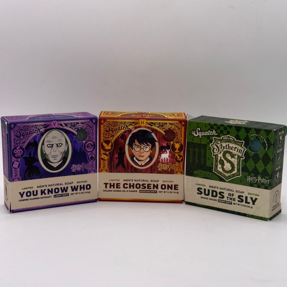 Dr. Squatch 5oz Harry Potter Soap Set Chosen One You Know Who Suds of the Sly